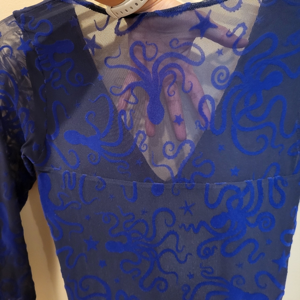 Blackmilk flocktapus 3/4 sleeve blue maxi dress - Picture 12 of 14
